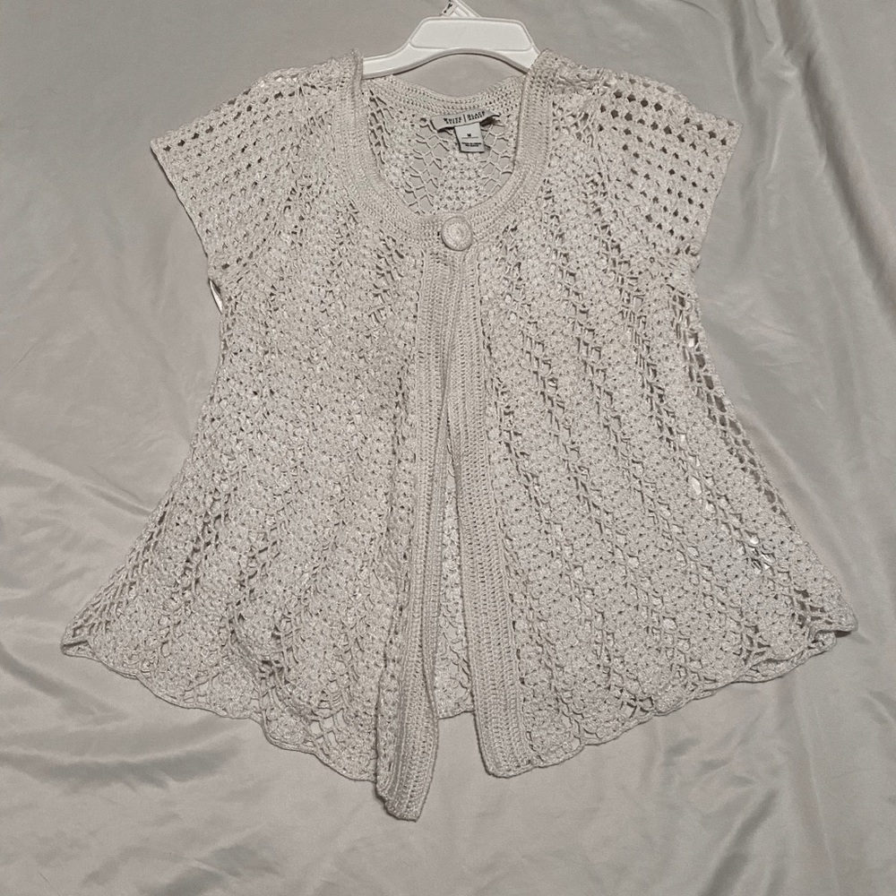 Off-white lace cardigan